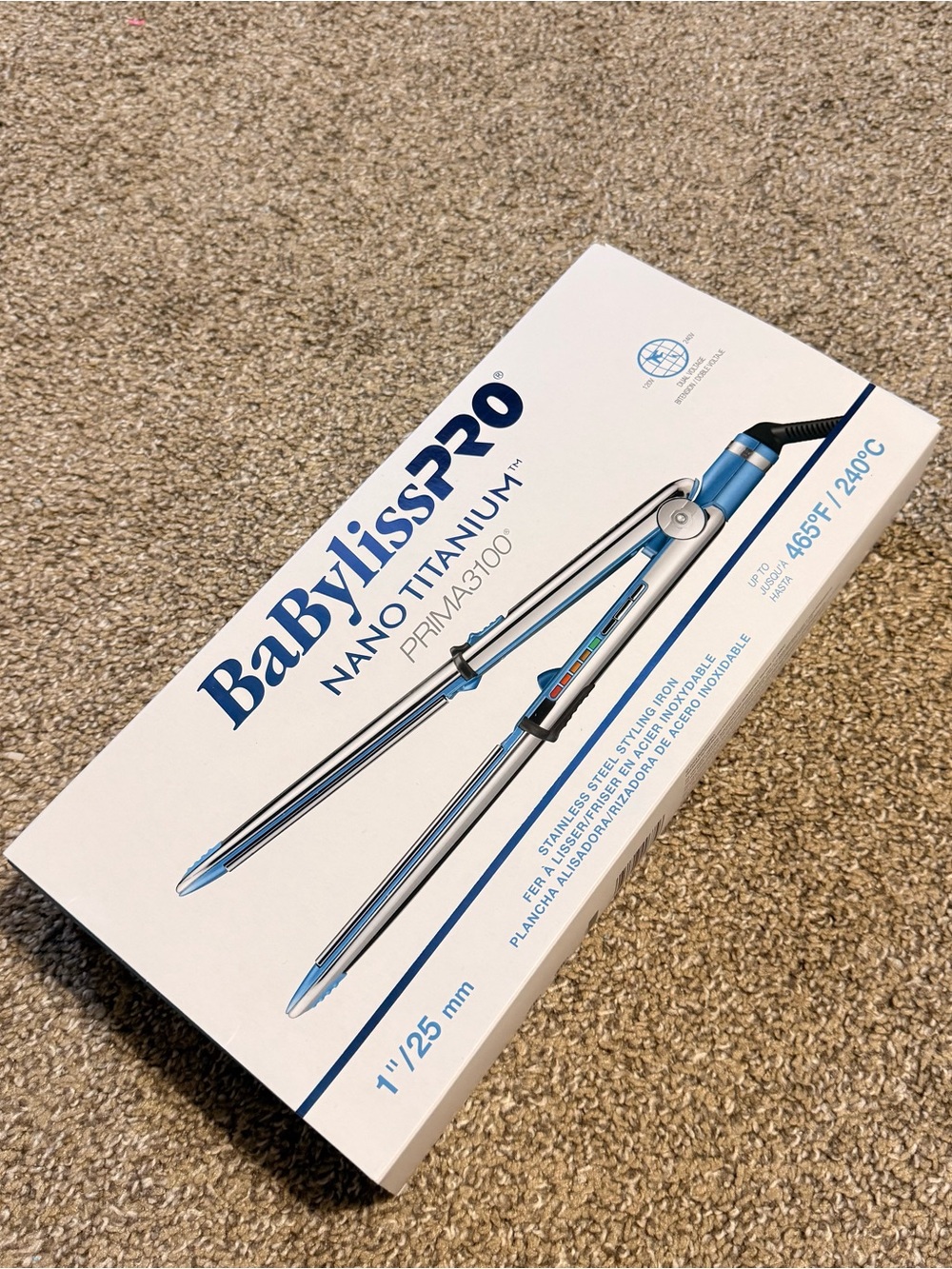 BaBylissPRO Nano Titanium PRIMA3100 1" 25mm Hair Straightener